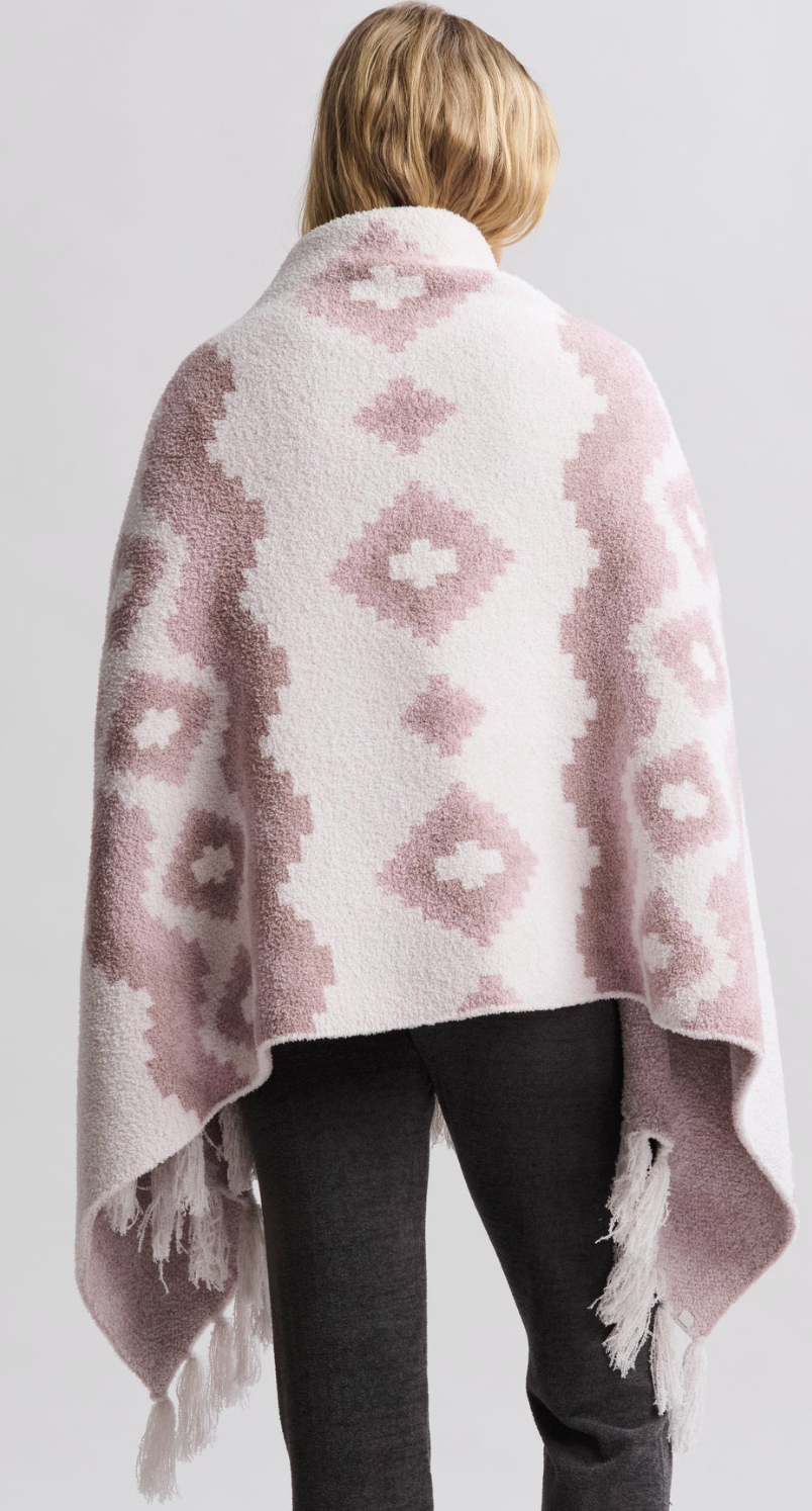 Barefoot Dreams - CozyChic Mosaic Wrap Faded Rose