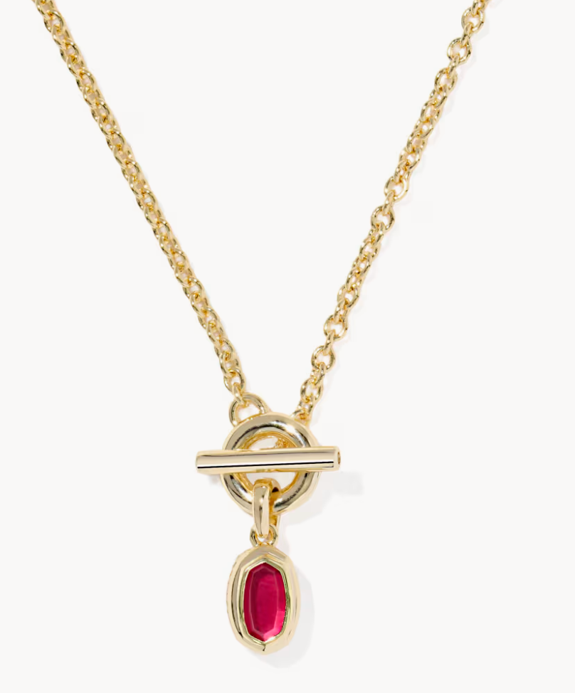Kendra Scott Mini Elisa Toggle Necklace - Red