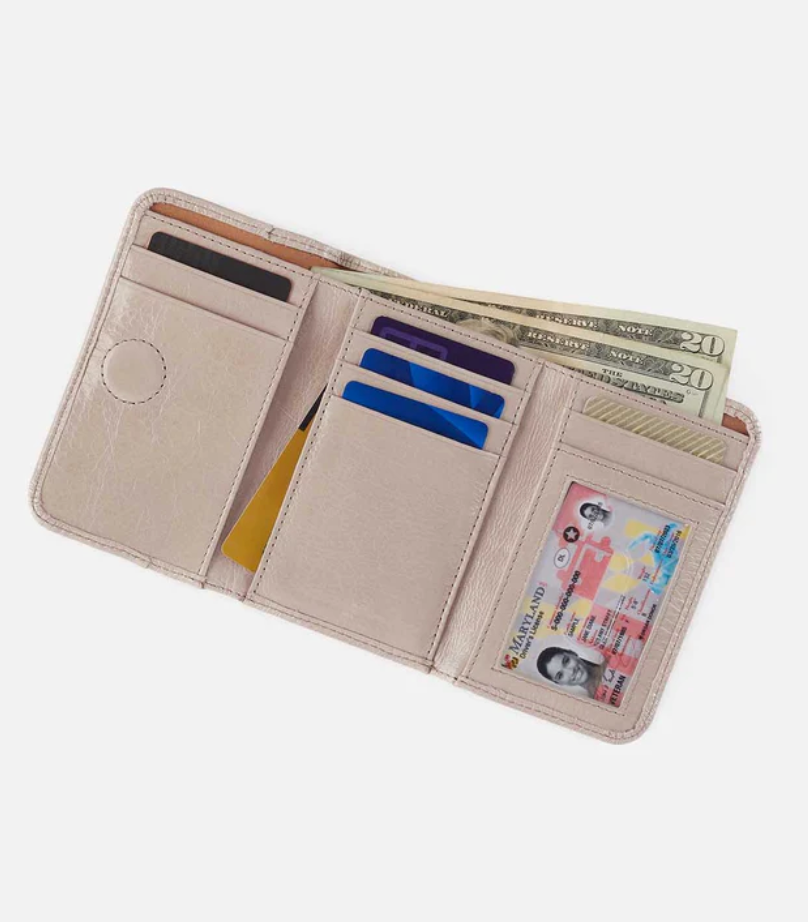 HOBO Jill Trifold Wallet - Stone Gloss