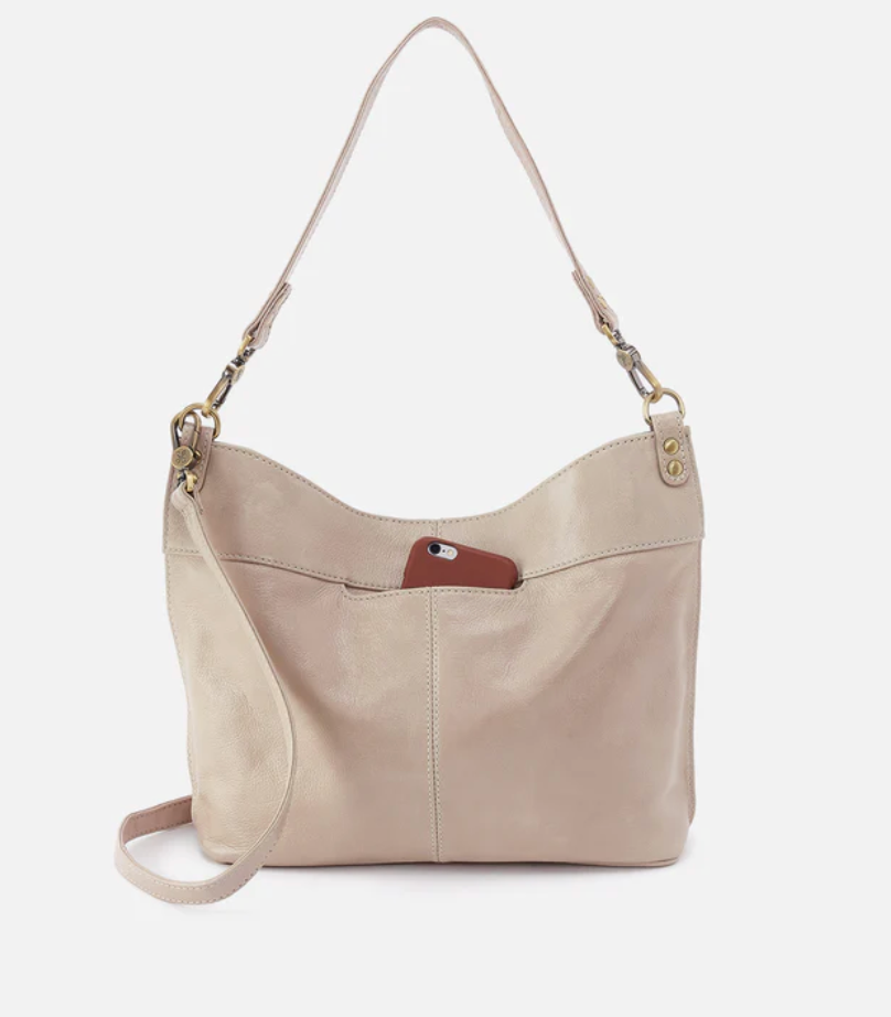HOBO Pier Shoulder Bag - Stone Gloss
