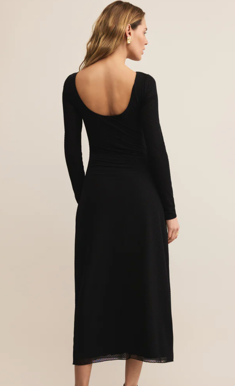 Z Supply Spellbound Mesh Midi Dress Black