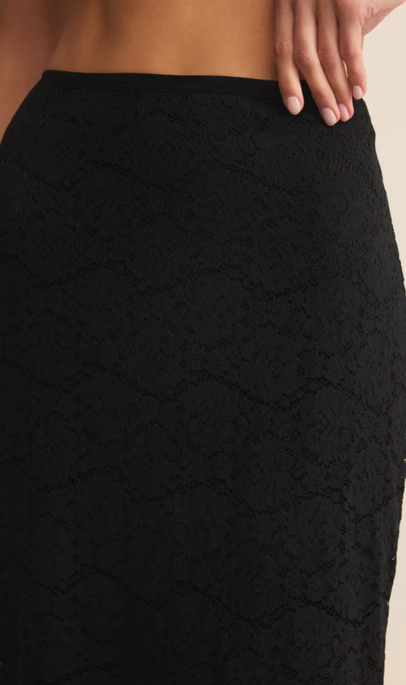 Z Supply Via Lace Midi Skirt - Black
