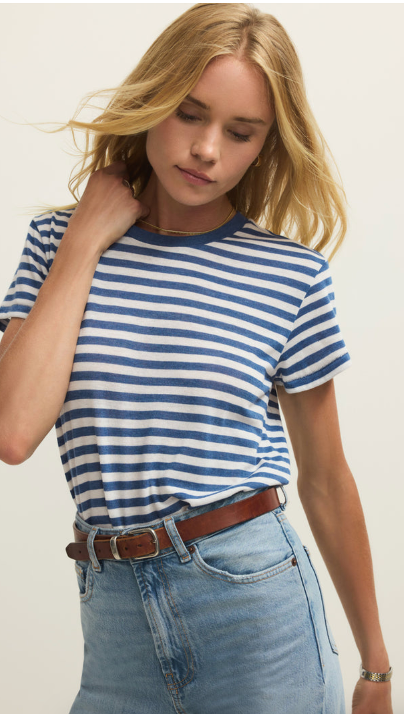 Z Supply Tourist Tee - Striped Indigo