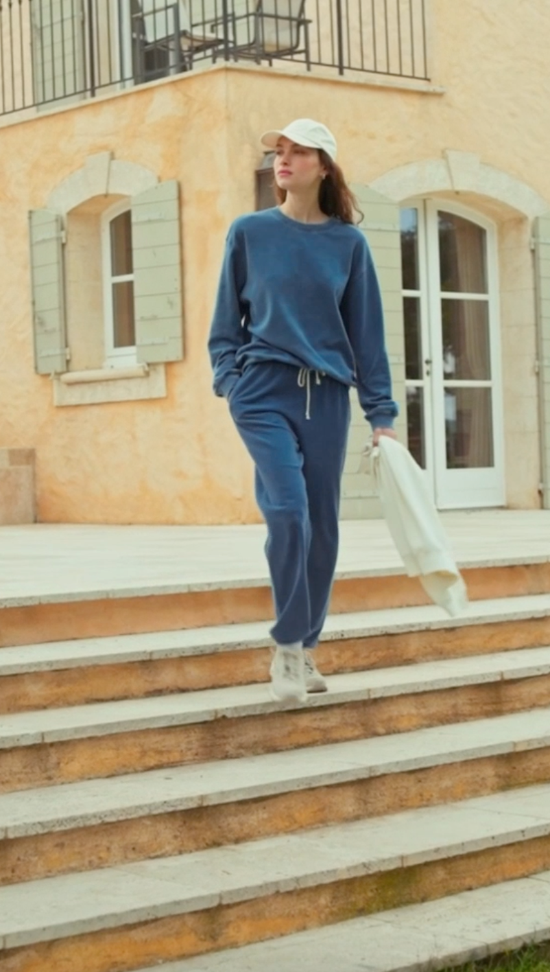 Z Supply Downtown Knit Denim Joggers - Calypso Blue Indigo