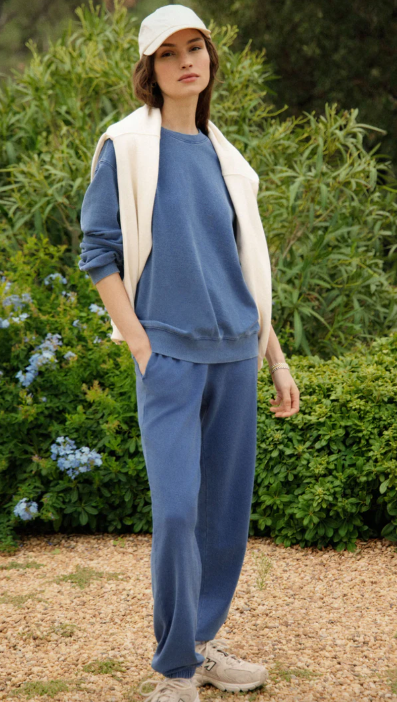 Z Supply Downtown Knit Denim Joggers - Calypso Blue Indigo