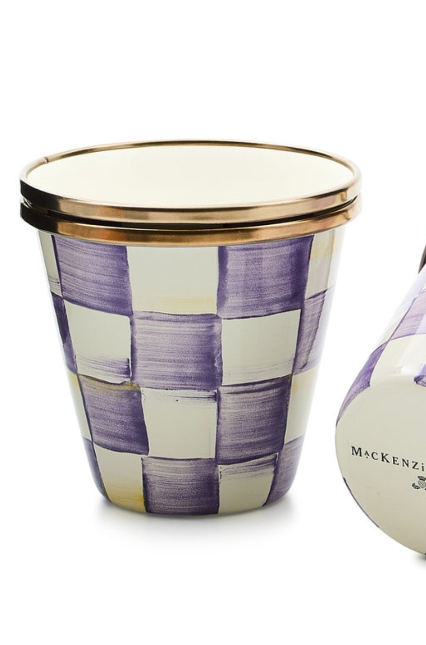 Violet Check Herb Pots
