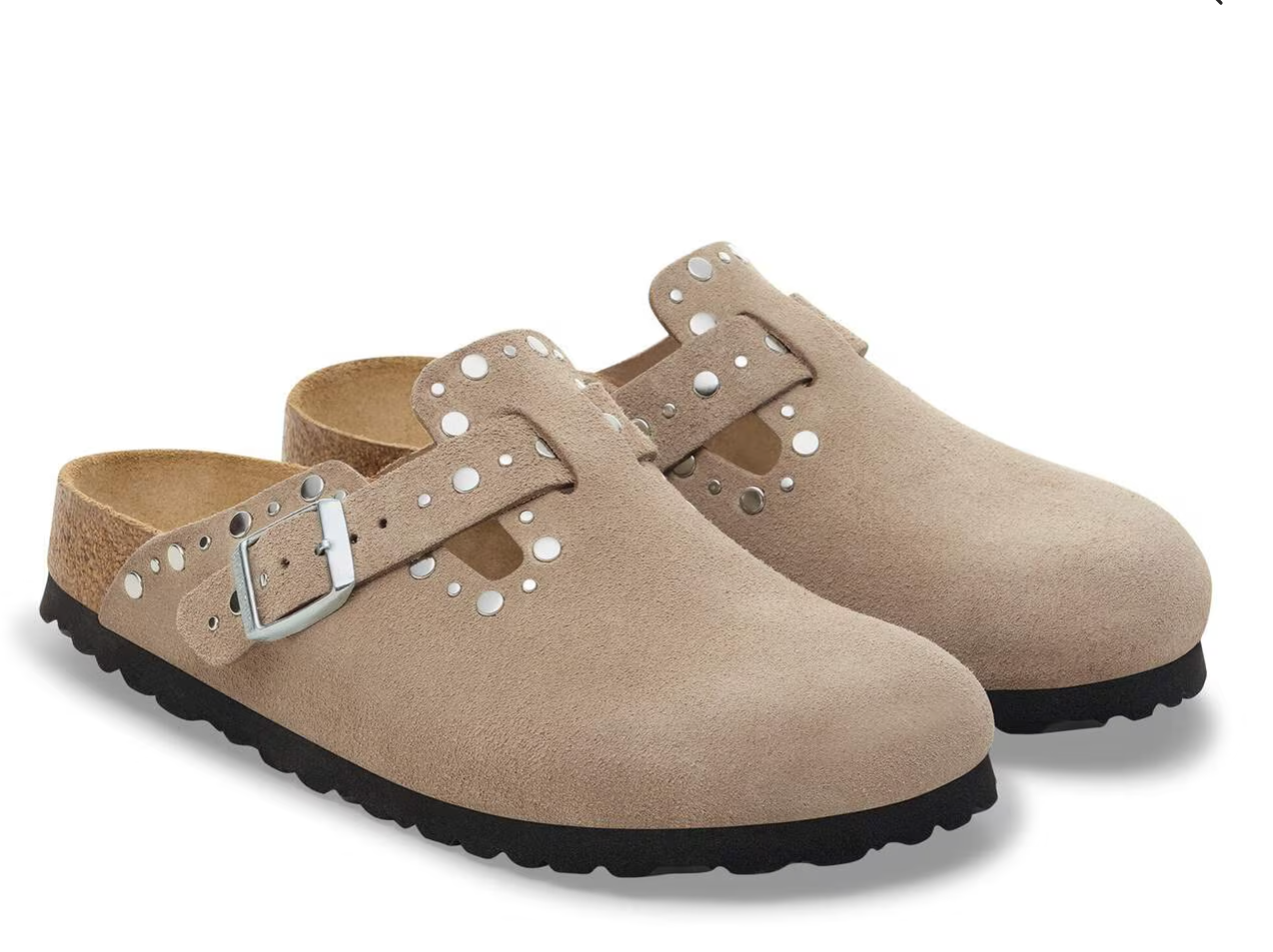 Birkenstock - Boston Rivets Suede Taupe