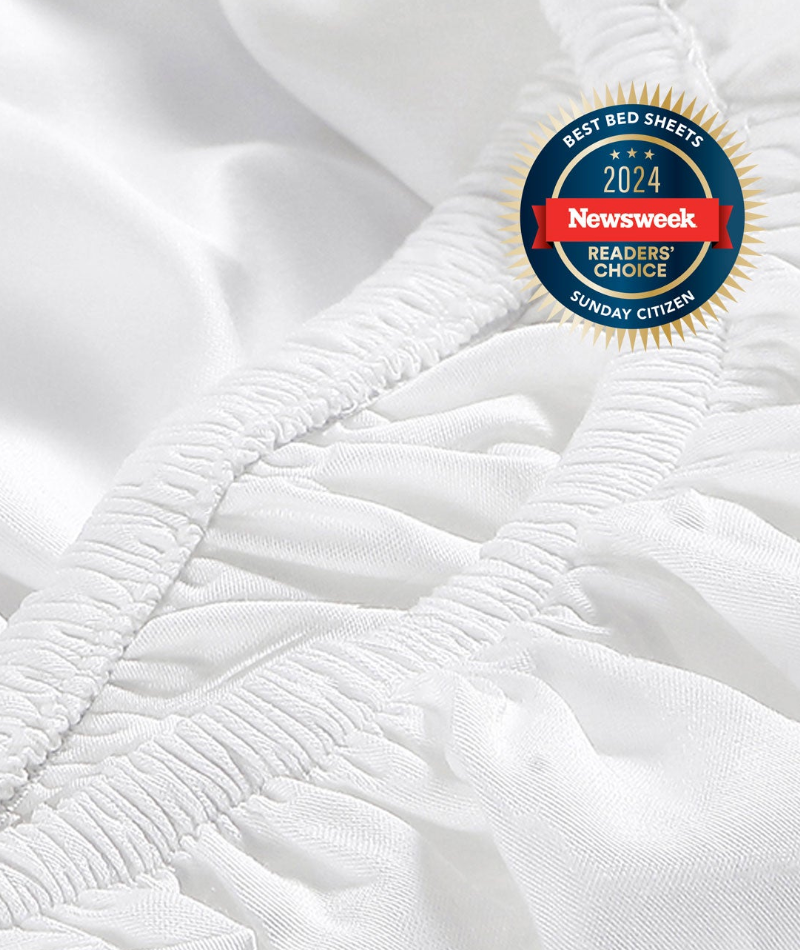 Sunday Citizen Natural Premium Bamboo Fitted Sheets Clear White - King