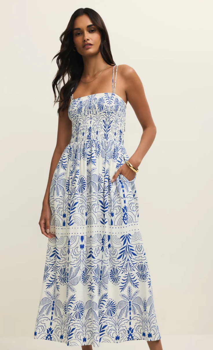 Z Supply Nadine Airy Palm Maxi Nautical