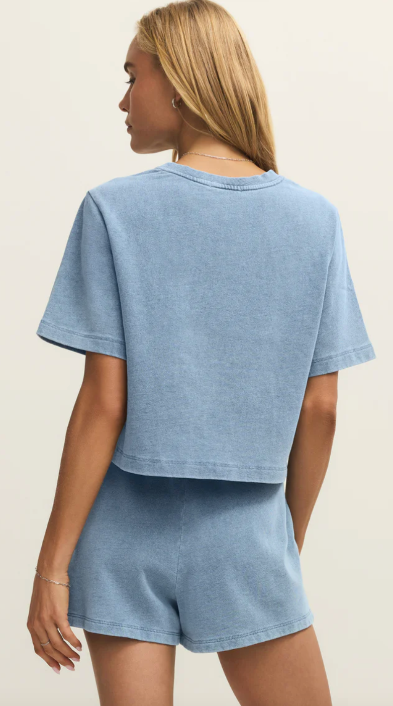 Z Supply Curran Knit Denim Shirt - Ocean Air Indigo