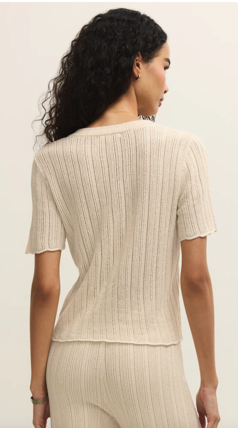 Z Supply Starboard Crochet Top Linen