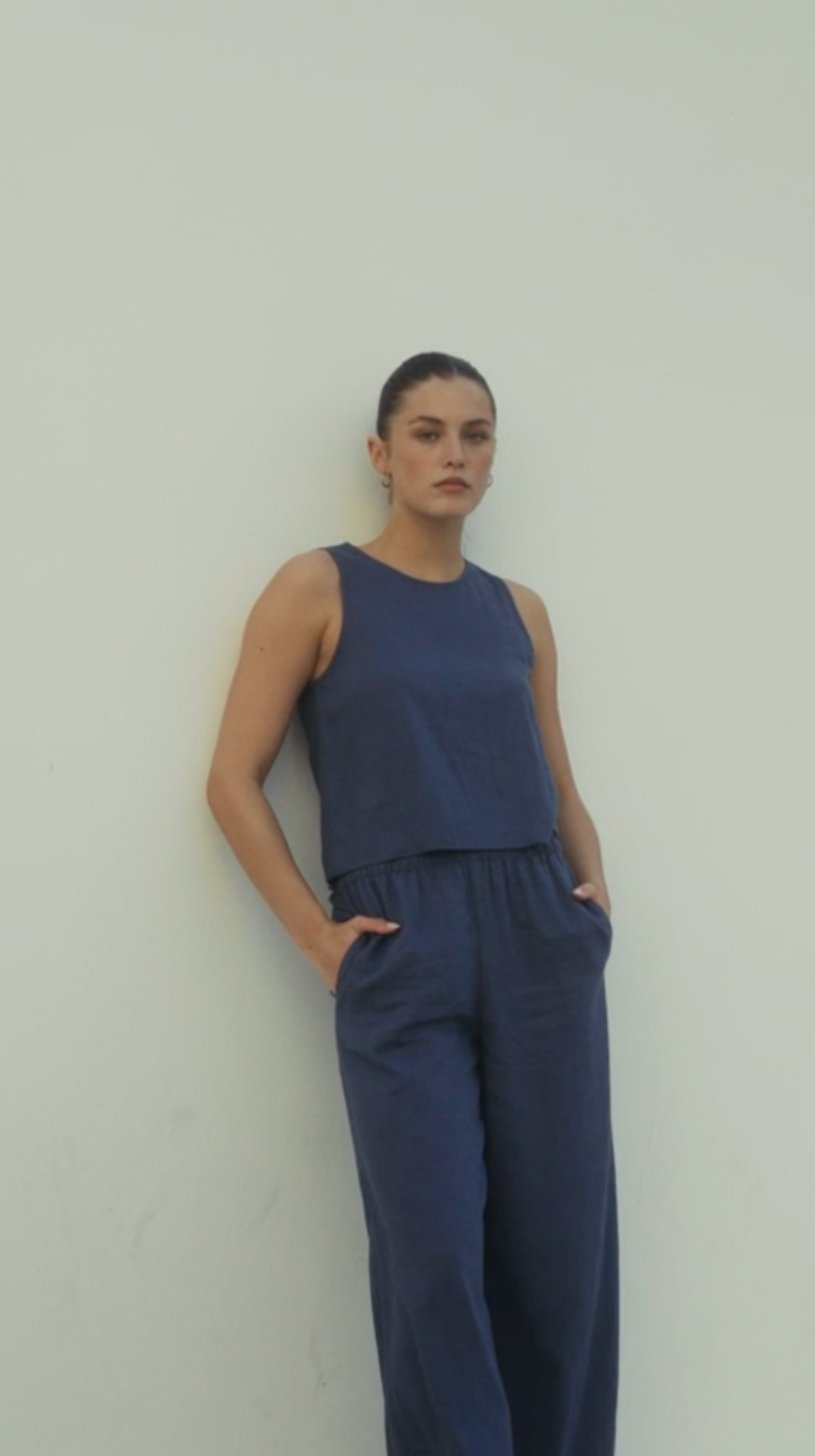 Z Supply Scout Linen Pant - Vintage Indigo