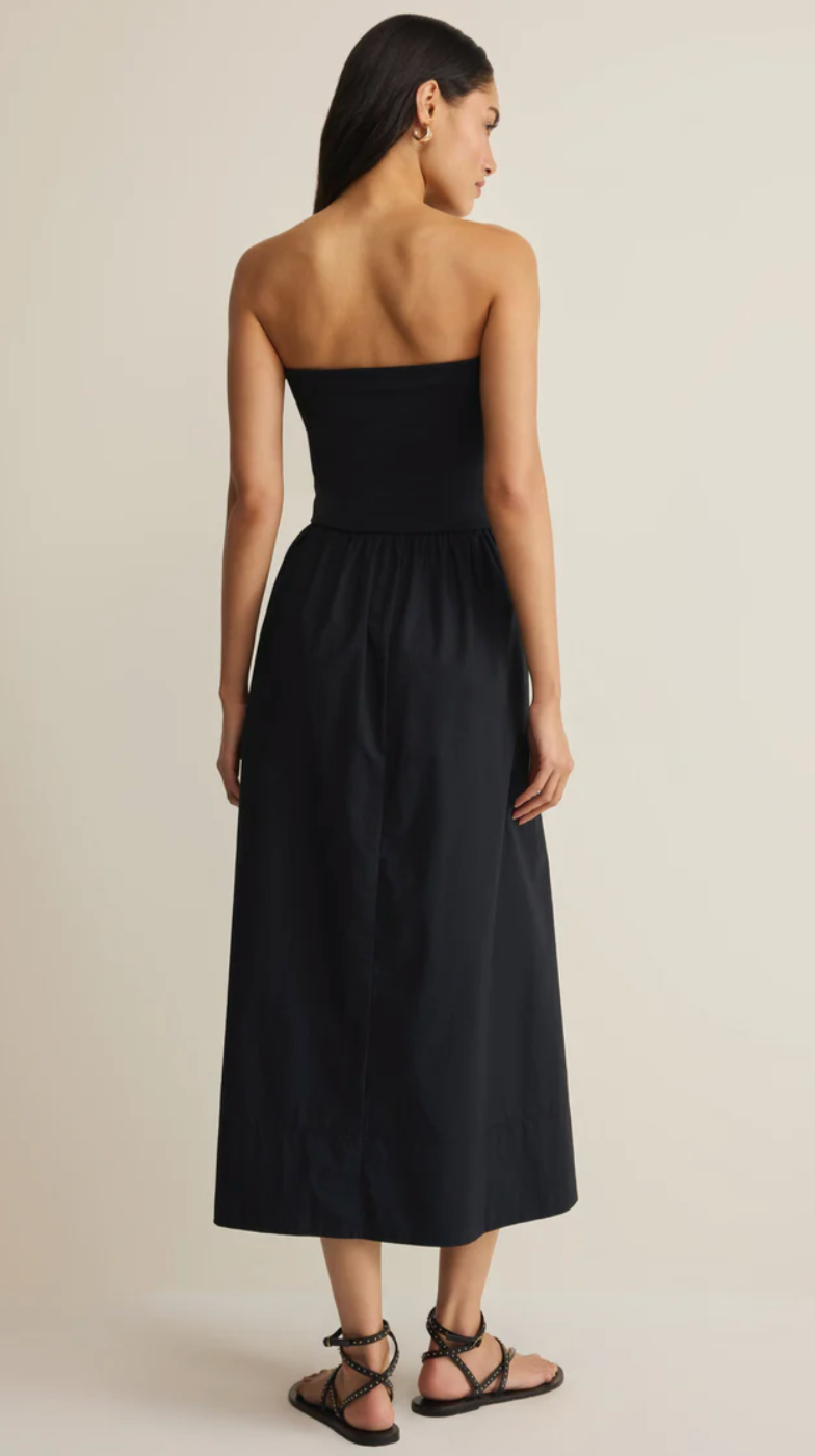 Z Supply Sunsought Strapless Midi Dress Black