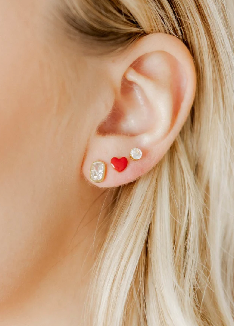 Linny Co Screwback Stud - Kay Clear Gold