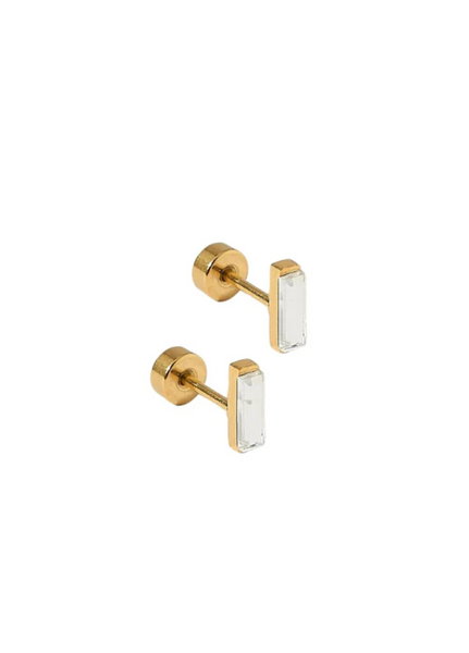 Linny Co Screwback Stud - Amber Clear Gold – The Vogue Boutique