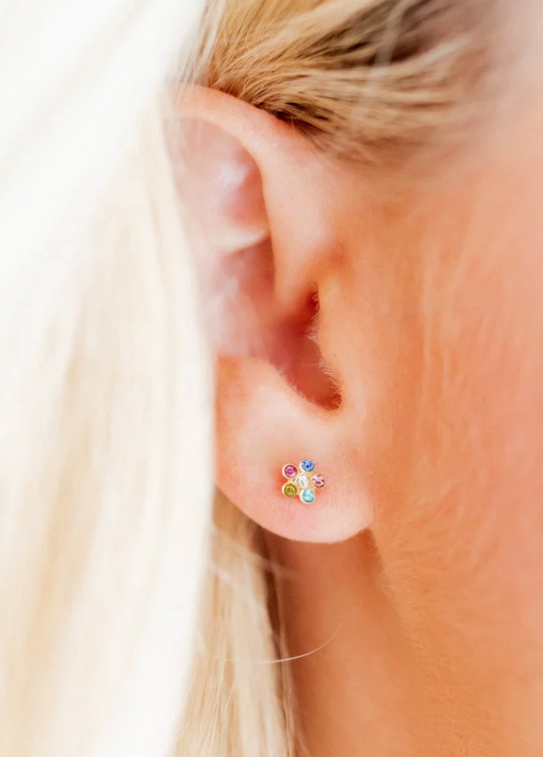 Linny Co Screwback Stud - Lyla Multi Gold