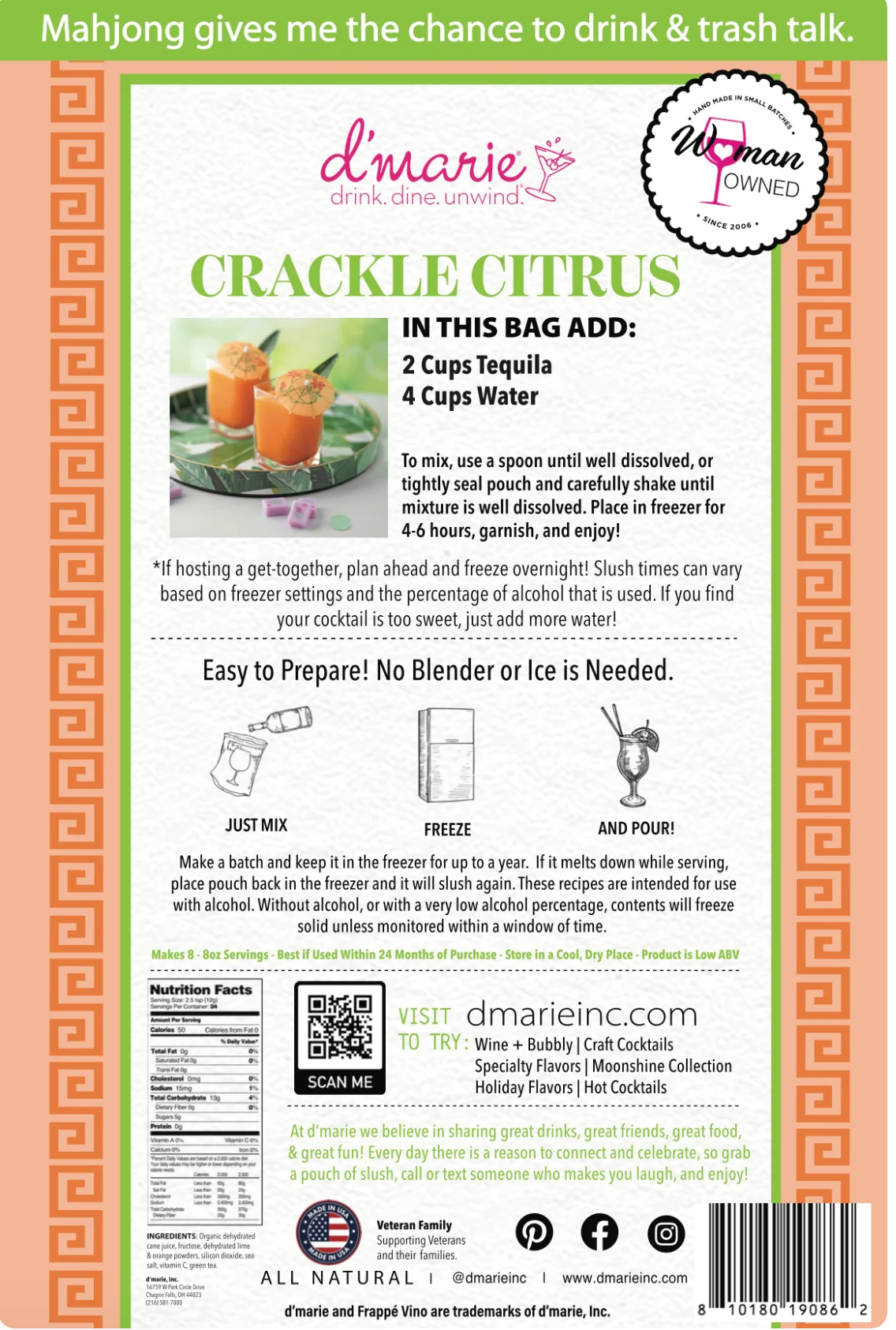 Crackle Citrus 10 Oz. Mahjong Drink Mix