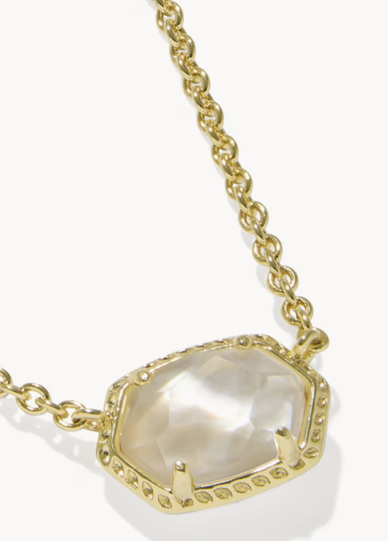 Kendra Scott Daphne Gold Frame Pendant Ivory Mother-of-Pearl