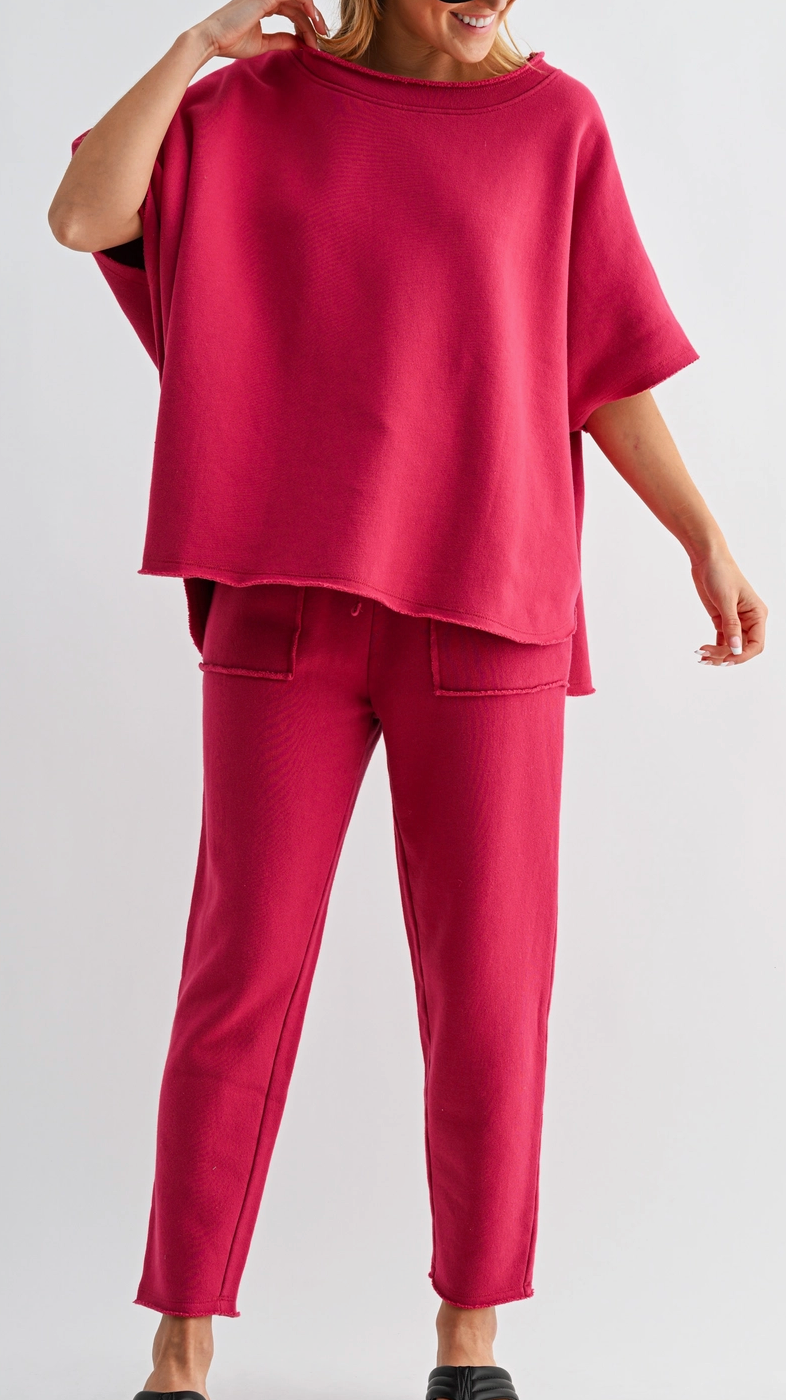 Malibu Vintage Dolman Top - Plum Pink