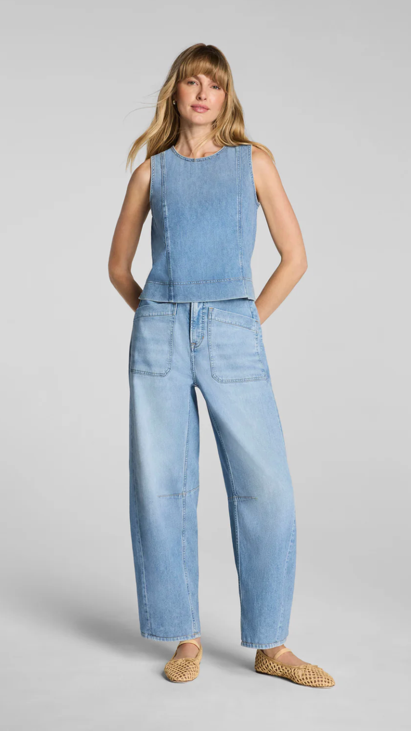 Spanx Lightweight Utility Barrel Jean - Seaside Blue