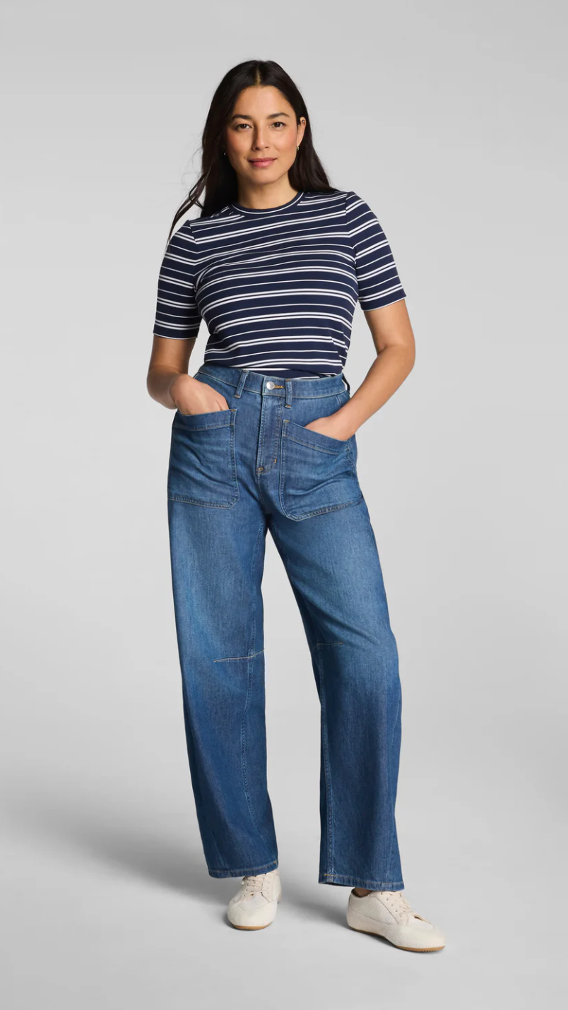 Spanx Lightweight Utility Barrel Jean - Oceanic