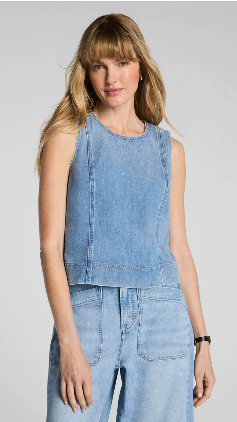 Spanx Lightweight Denim Shell Tank - Seaside Blue