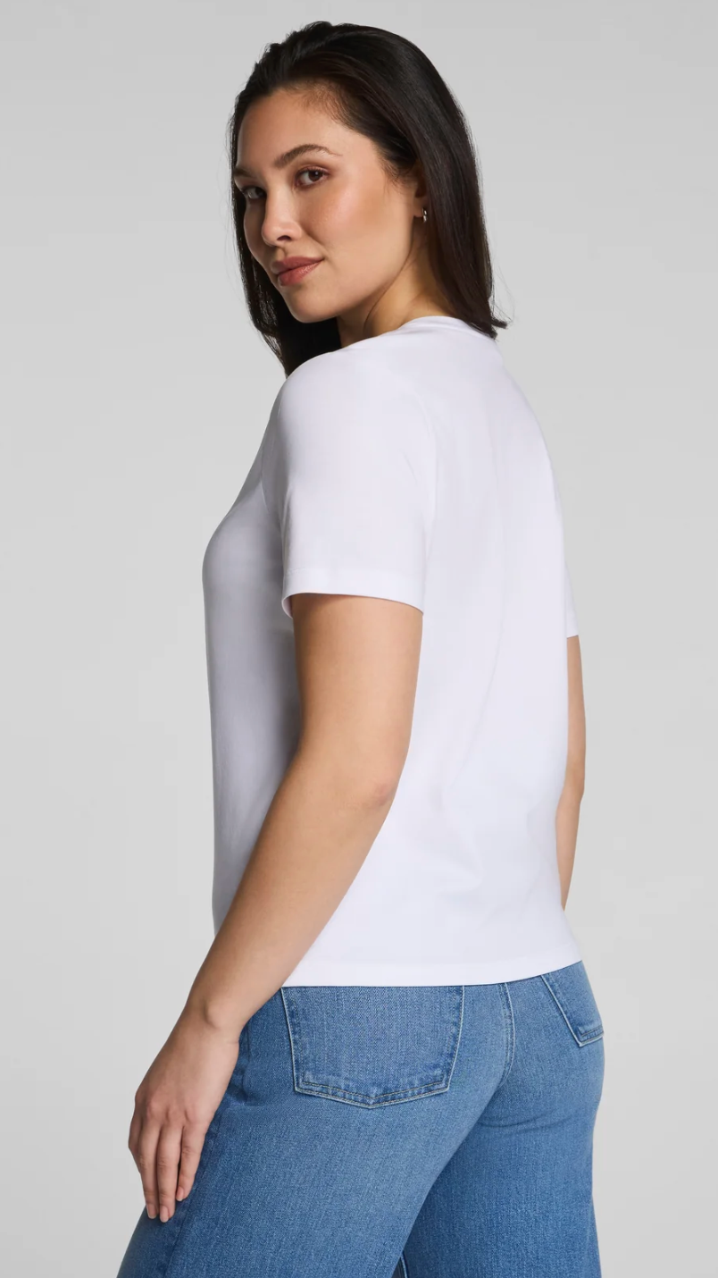 Spanx Lightweight Cotton Crewneck - White