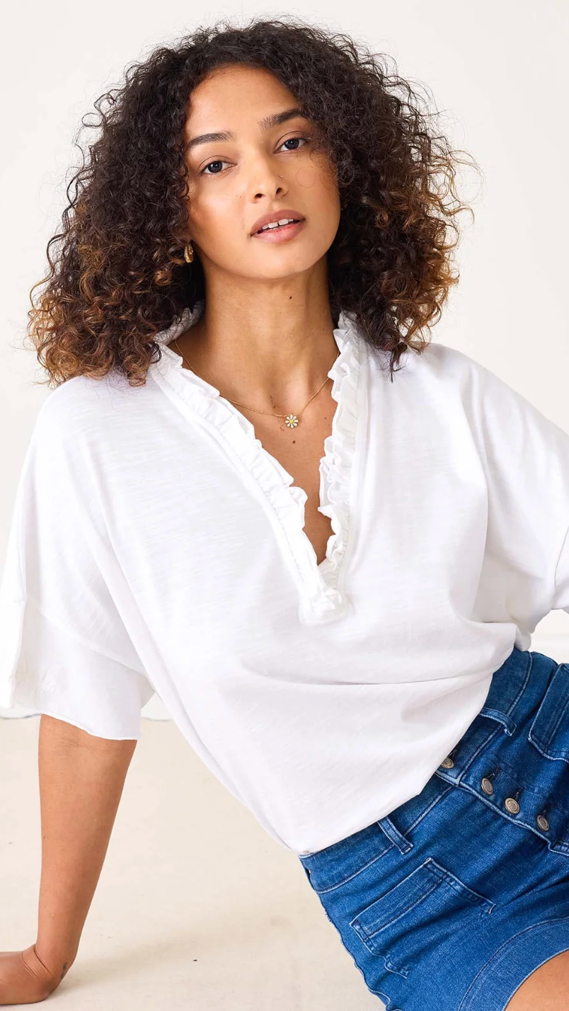 Mersea Amelia Ruffle Tee - White