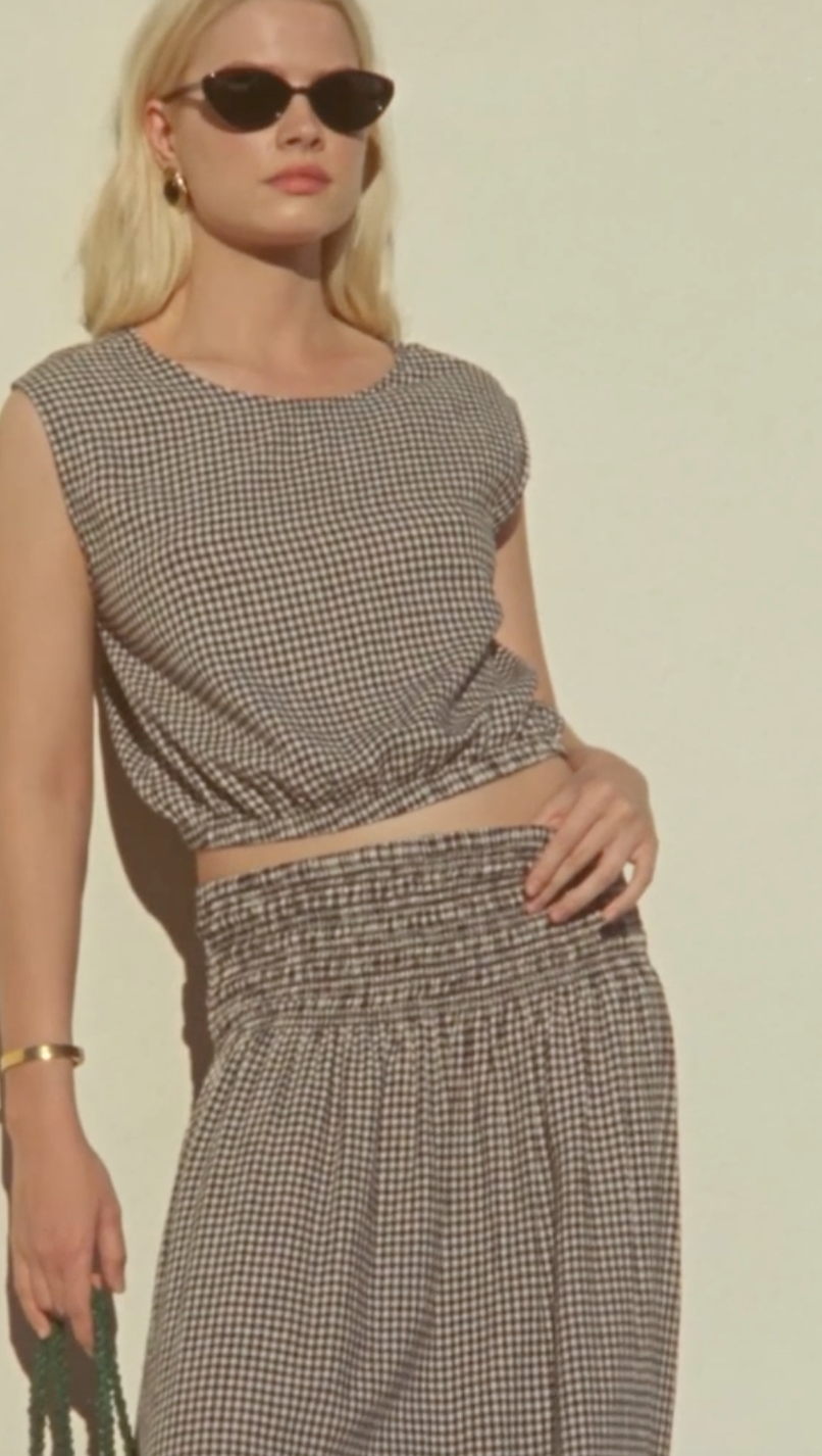 Z Supply Merit Gingham Top Black