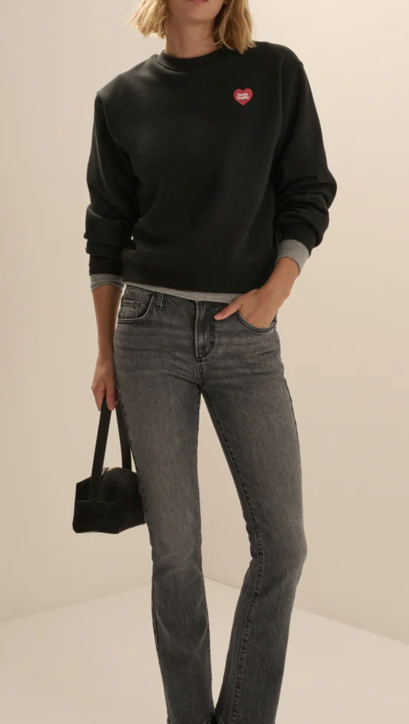 Favorite Daughter - Heart Sweatshirt Black
