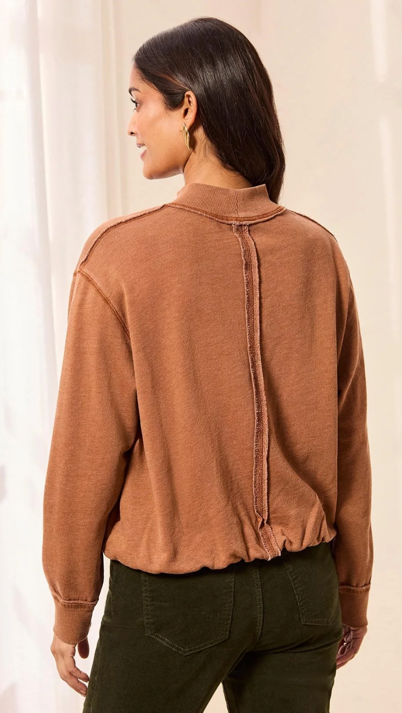 Tribal - Mock Neck Bubble Sweatshirt Hazelwood
