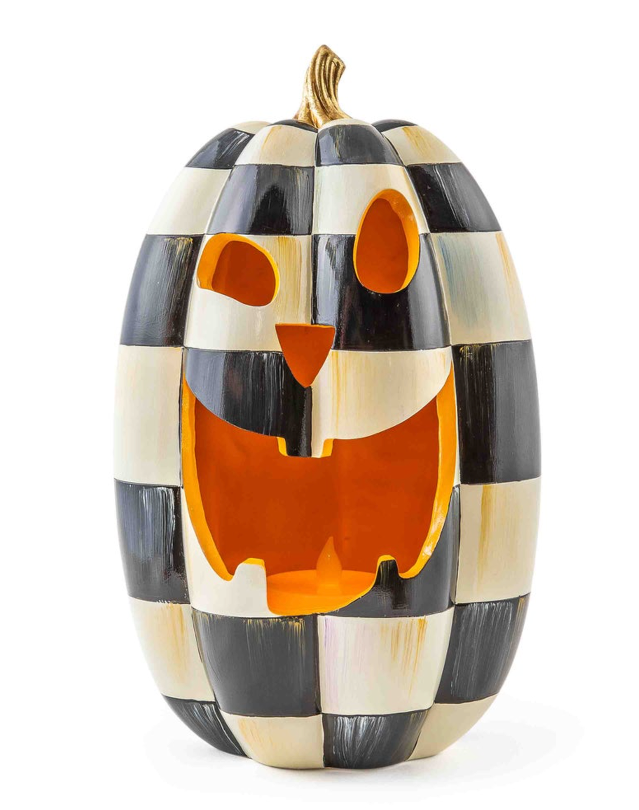 MacKenzie-Childs Courtly Check Tall Illuminated Jack O' Lantern