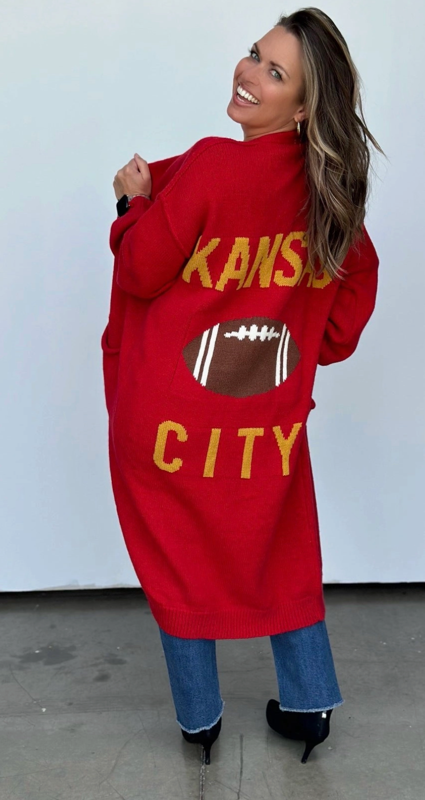 Kansas City Football Long Cardigan