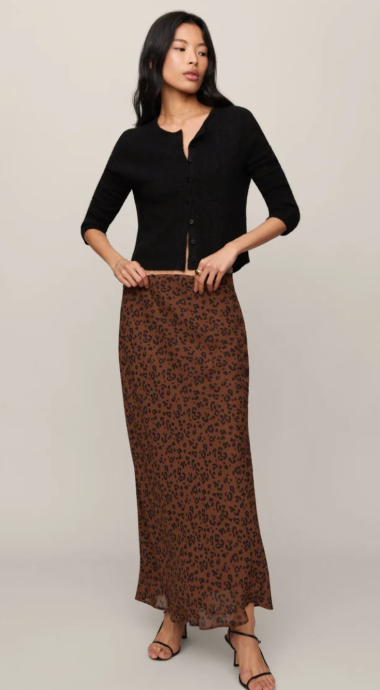 Z Supply Europa Leopard Maxi Skirt - Burnt Umber