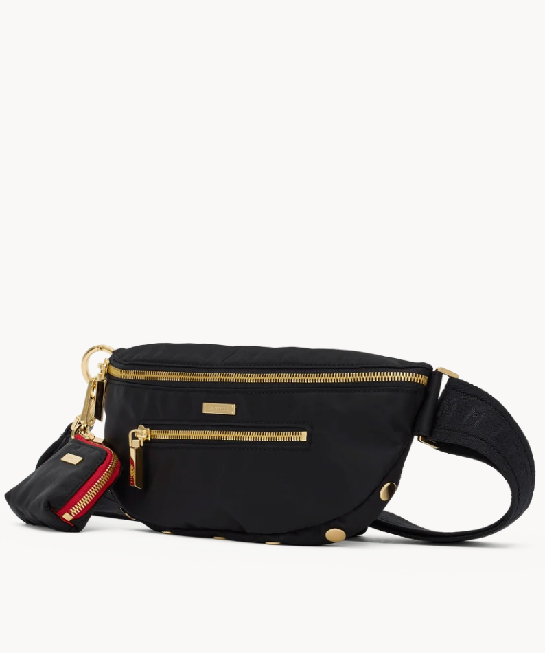 Hammitt Charles Medium Crossbody Nylon Black Cargo/Gold
