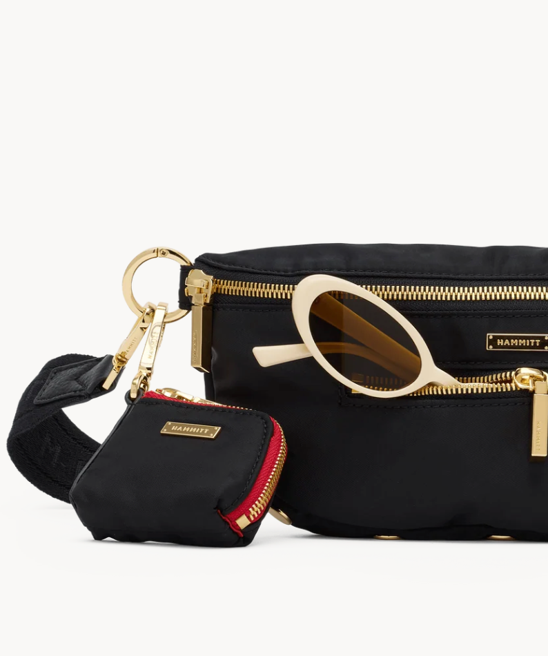 Hammitt Charles Medium Crossbody Nylon Black Cargo/Gold