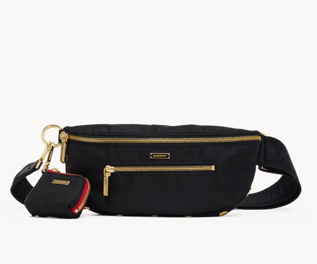 Hammitt Charles Medium Crossbody Nylon Black Cargo/Gold