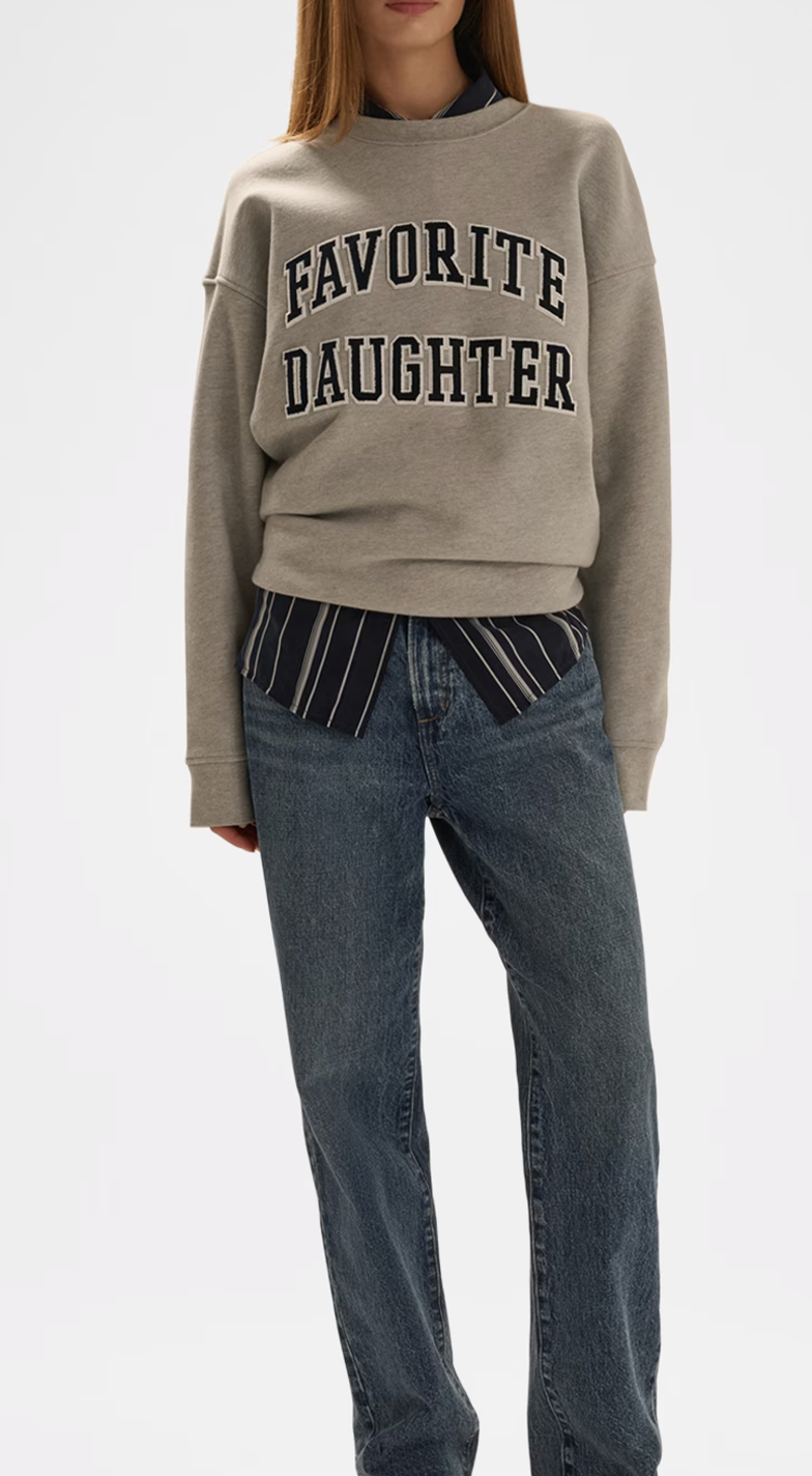 Favorite Daughter - Embroidery Collegiate Sweatshirt