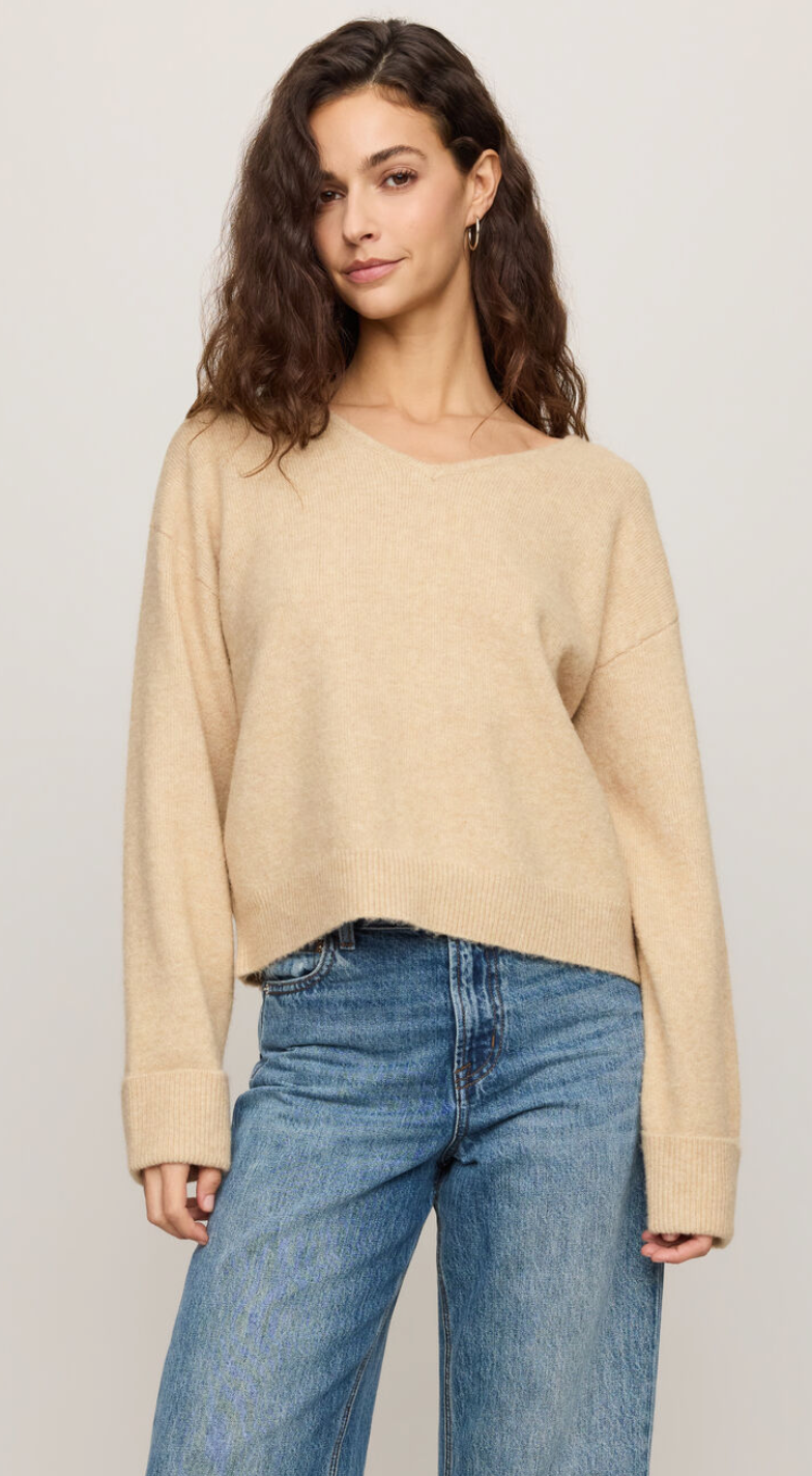 Z Supply Cerro V-Neck Sweater - Toast