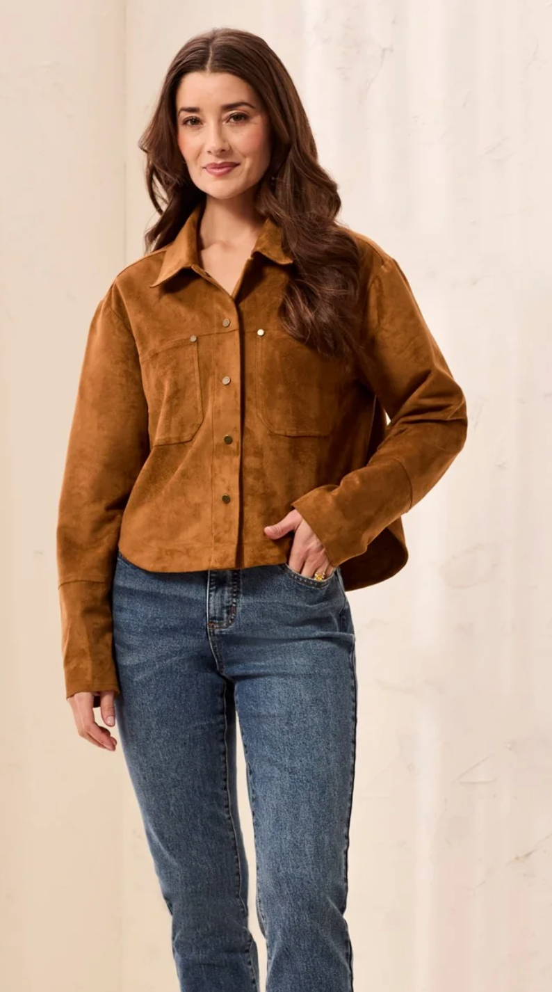 Tribal - Soft Touch Faux Suede Jacket Hazelwood