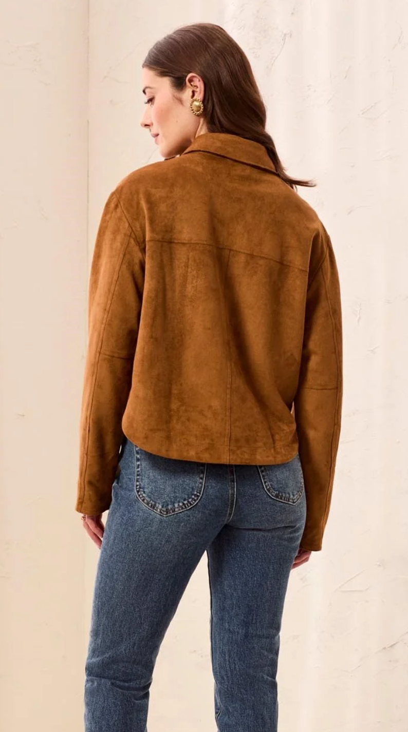 Tribal - Soft Touch Faux Suede Jacket Hazelwood