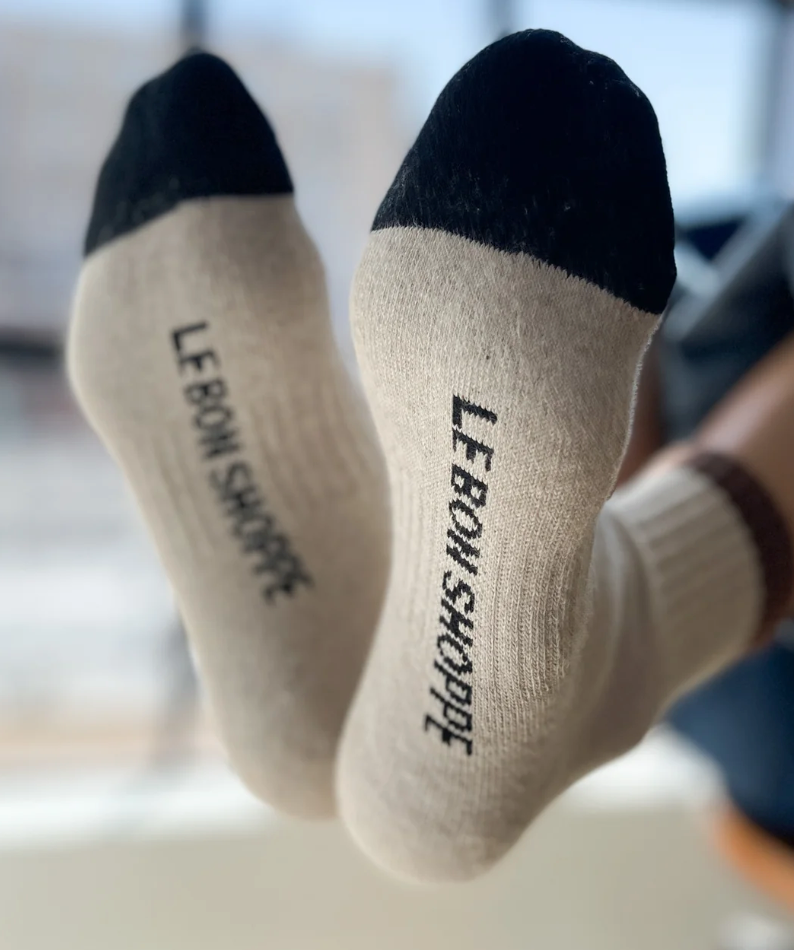 Le Bon Shoppe - Color Block Girlfriend Socks Black/Coffee
