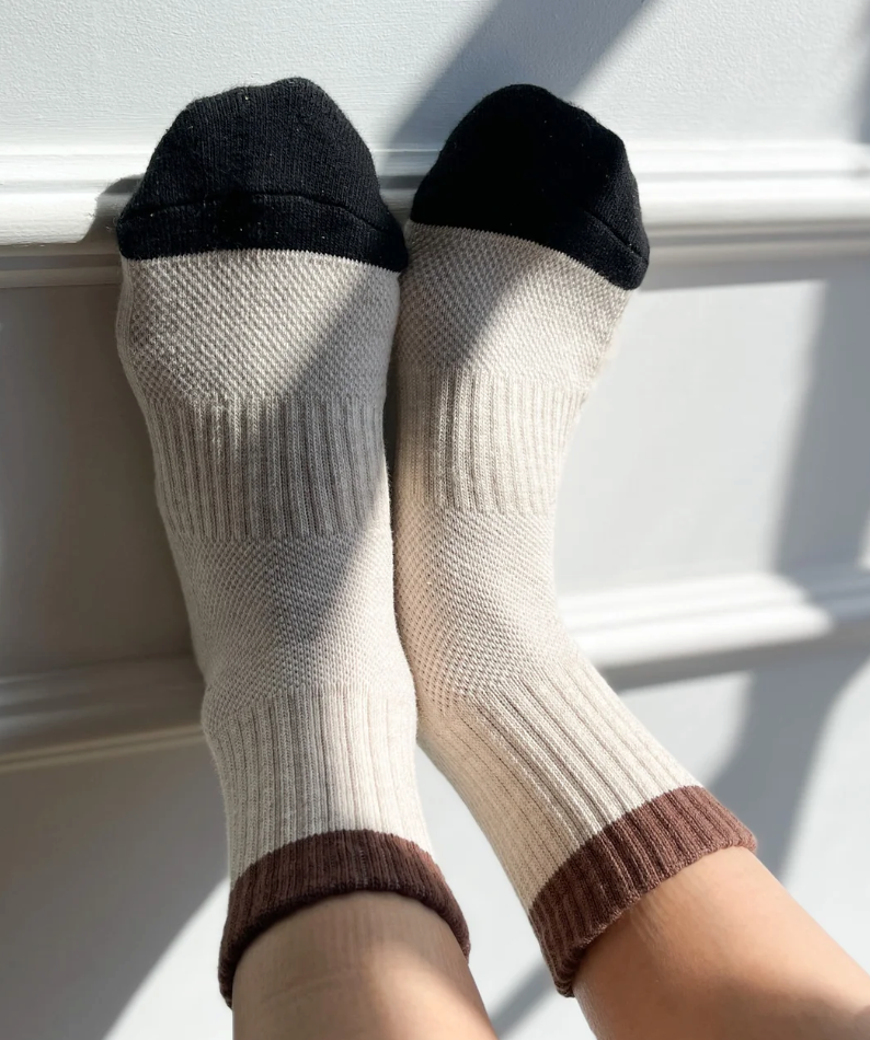 Le Bon Shoppe - Color Block Girlfriend Socks Black/Coffee