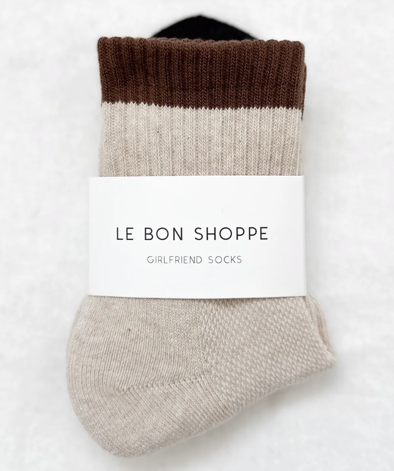 Le Bon Shoppe - Color Block Girlfriend Socks Black/Coffee