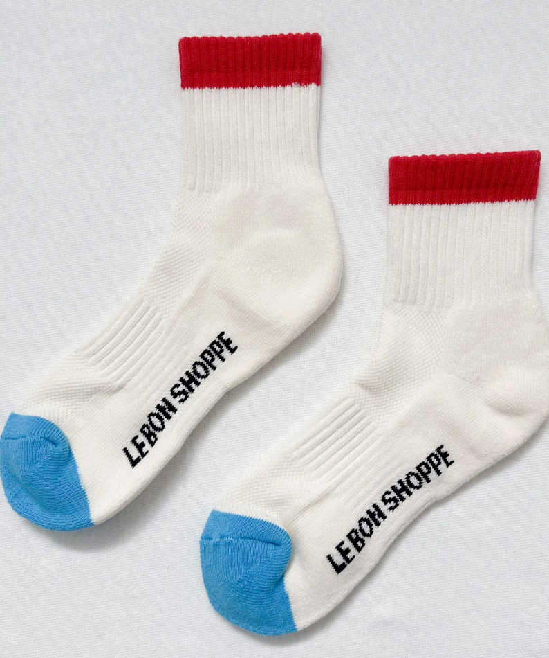 Le Bon Shoppe - Color Block Girlfriend Socks Blue/Red