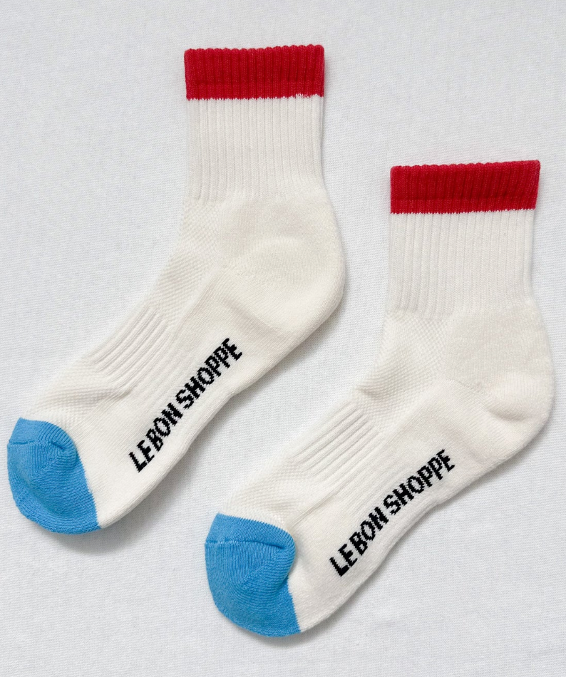 Le Bon Shoppe - Color Block Girlfriend Socks Blue/Red
