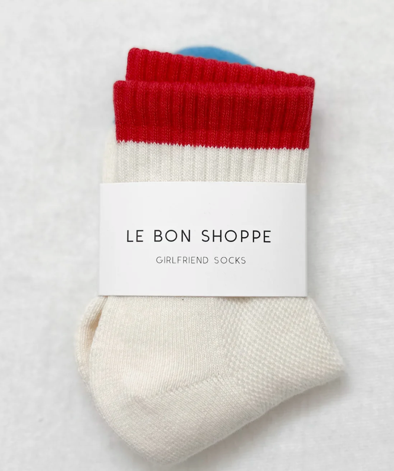 Le Bon Shoppe - Color Block Girlfriend Socks Blue/Red