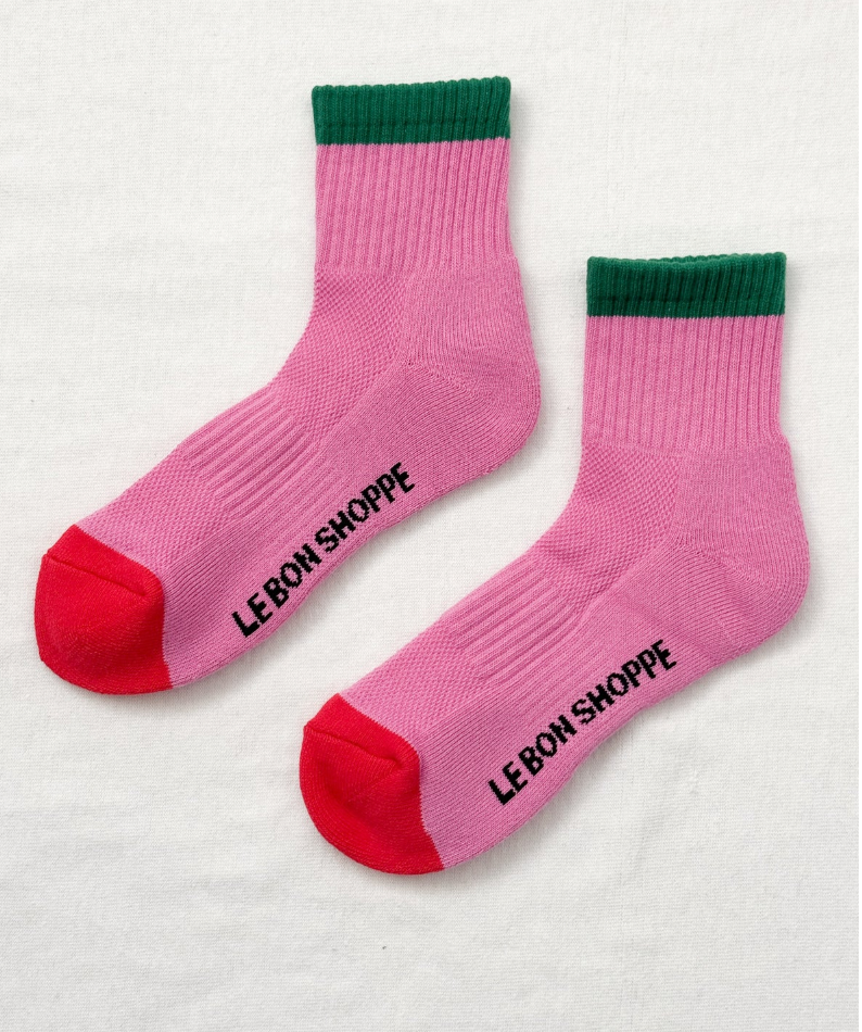 Le Bon Shoppe - Colorblock Girlfriend Socks Rose/Green