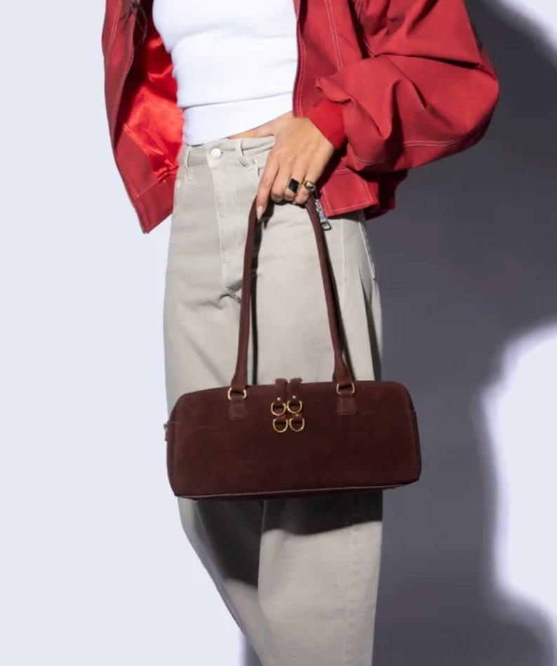 HOBO Sadie Satchel Suede Chocolate