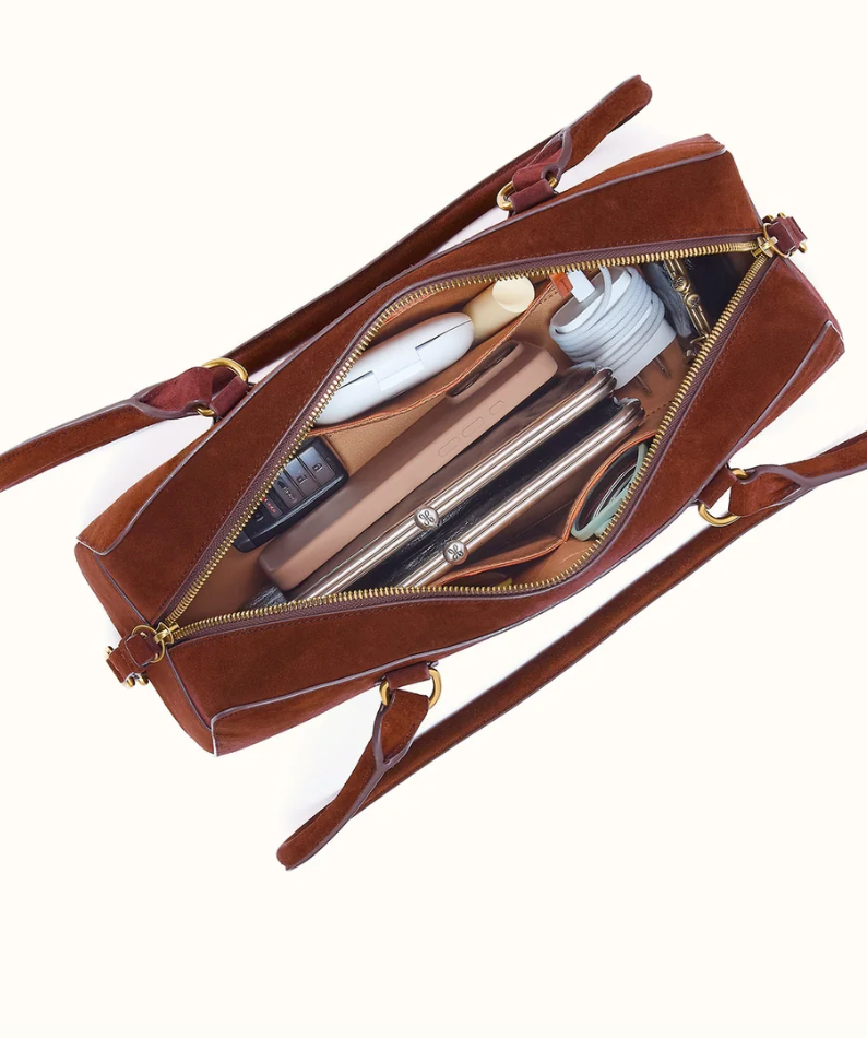 HOBO Sadie Satchel Suede Chocolate